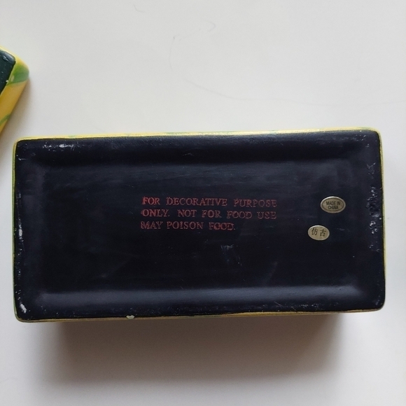 Psychedelic Yellow/Green Ceramic Box - Picture 7 of 12